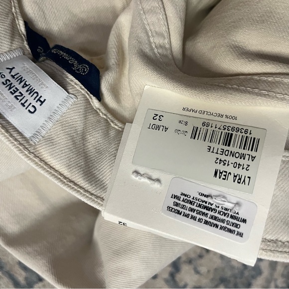 Citizens of Humanity Lyra High Rise Crop Wide Leg Jeans in Almondette NWT Sz 32 - Picture 7 of 13